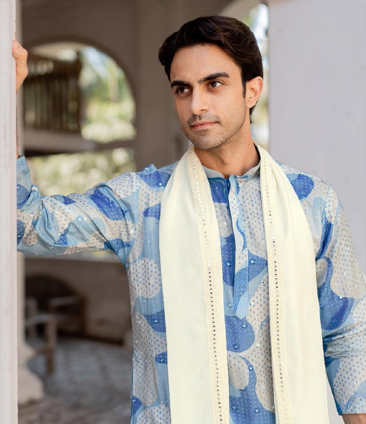 Neel Aabha Tussar Silk Mirror Kurta Set