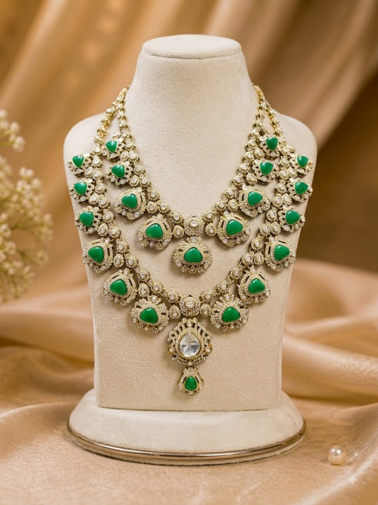 Royal Emerald Polki Groom Mala