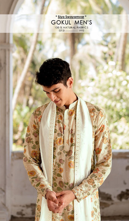 “Rajsi Gulbagh Tussar Silk Kurta Set”