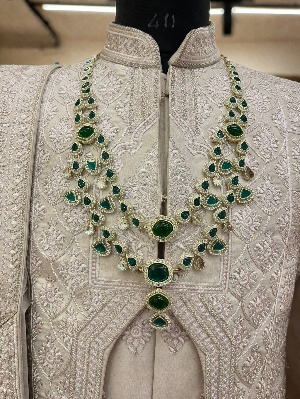 Emerald Noor Cascade Kundan Mala