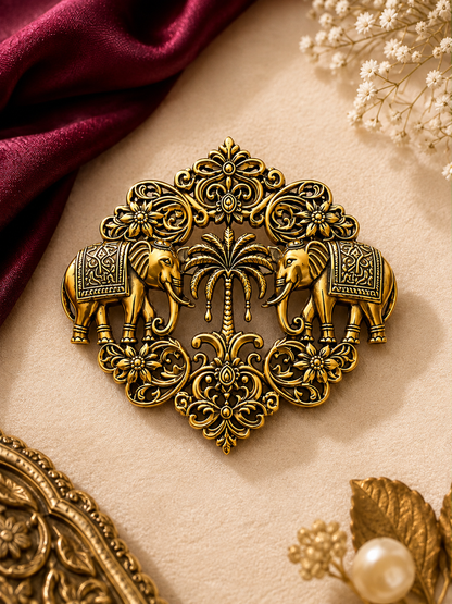 Royal Elephant Heritage Brooch & Button Set