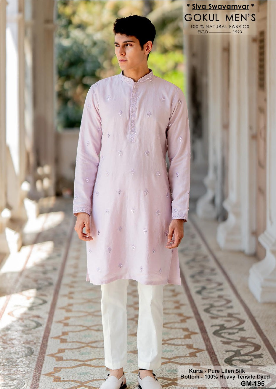 Blush Grace Linen Silk Kurta Set