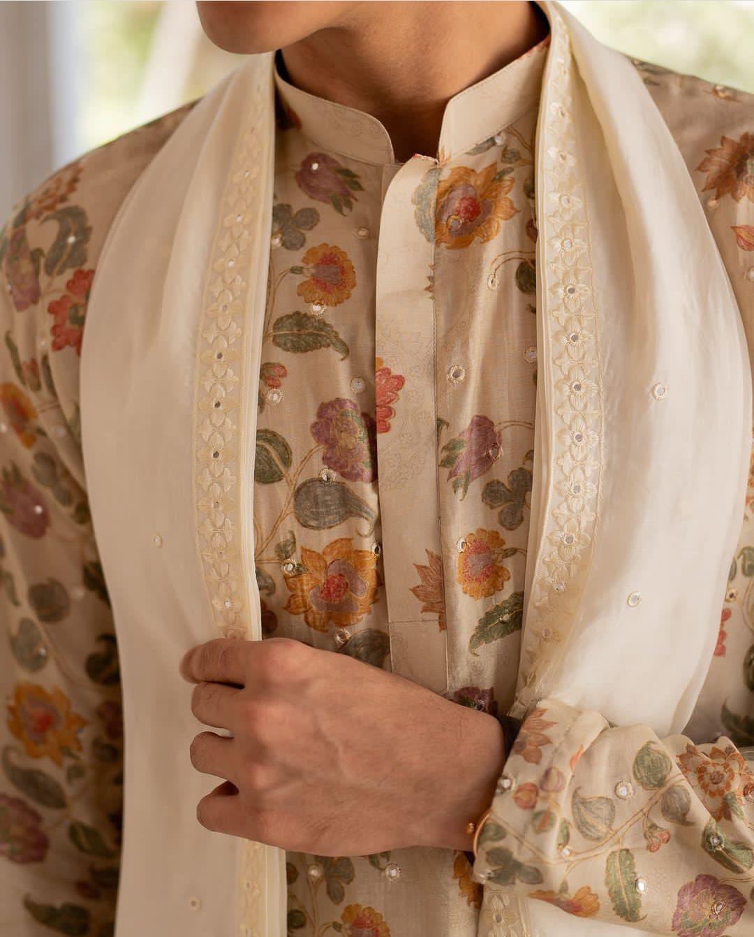 “Rajsi Gulbagh Tussar Silk Kurta Set”
