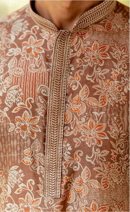 Amber Regal Linen Silk Kurta Set