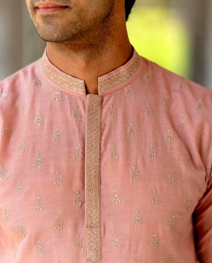 Coral Royale Linen Silk Kurta Set