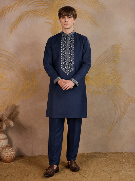 Royal Midnight Embroidered Kurta Pant Set