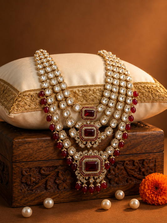 Royal Ruby Kundan Groom Mala