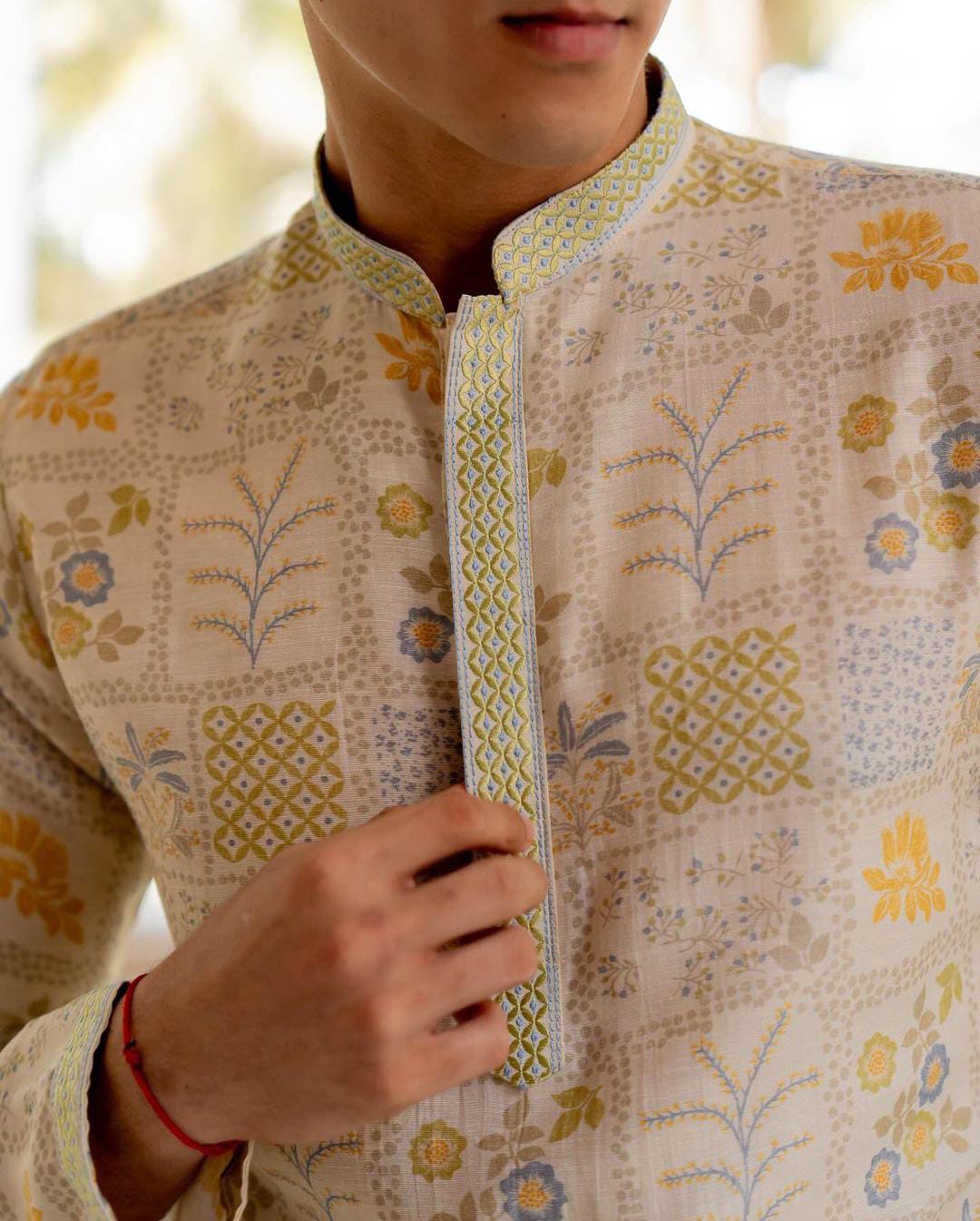 Heritage Gold Linen Silk Kurta Set
