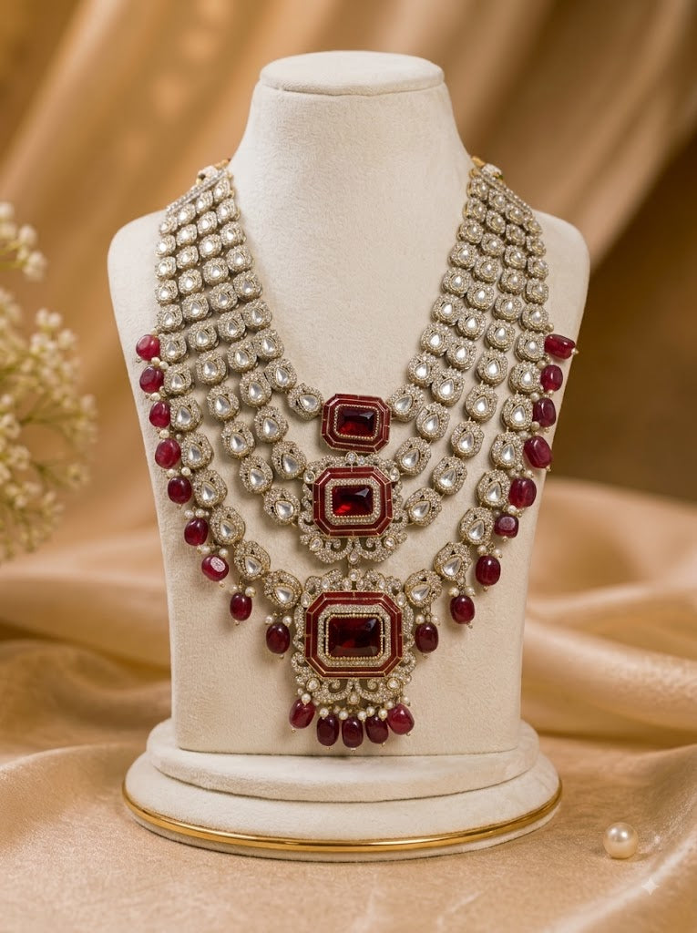 Royal Ruby Kundan Groom Mala