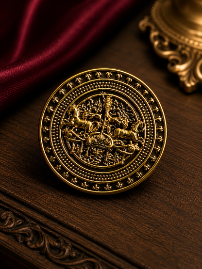 Royal Maharaja Chariot Brooch & Button Set