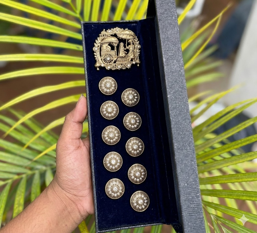 Rajvansh Heritage Button & Baraat Brooch Set