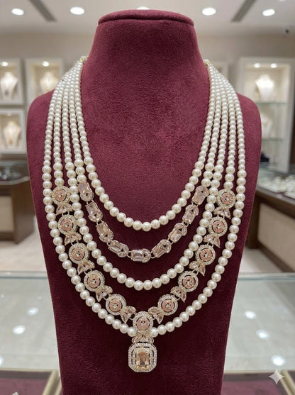 Shahi Moti Polki Layered Mala