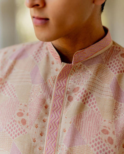 Blush Heritage Linen Silk Kurta Set