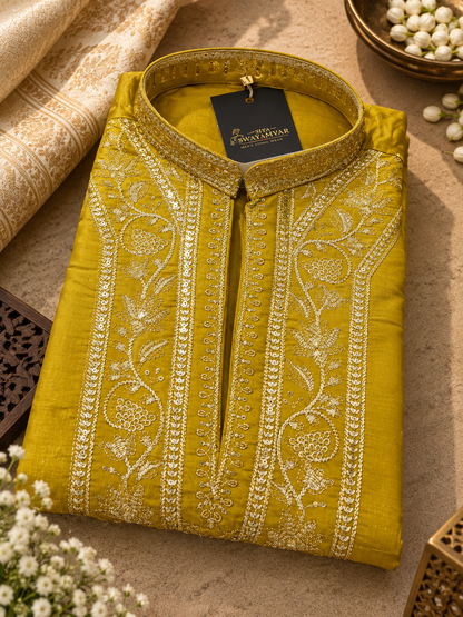 Mustard Royale – Heritage Embroidered Kurta Set