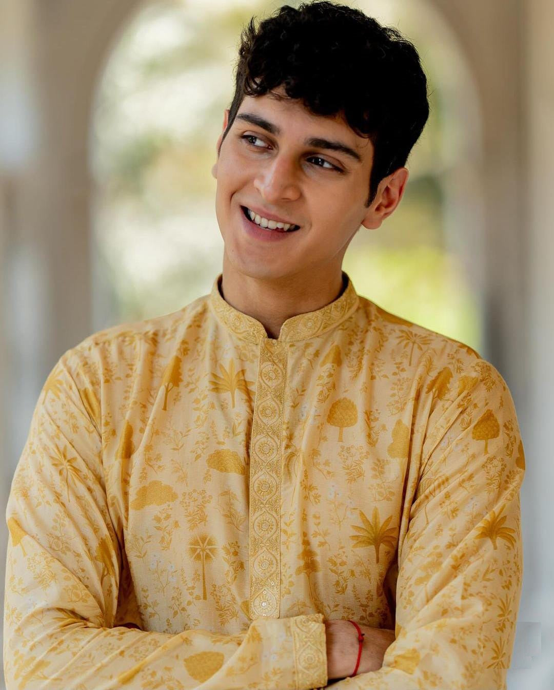 Golden Vanraj Linen Silk Kurta Set