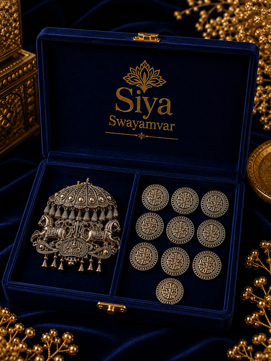 Royal Maharaja Chariot Brooch & Button Set