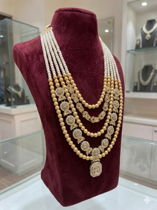 Rajwada Swarn Ratna Layered Pearl Mala