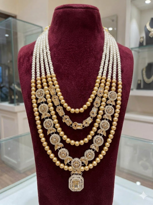 Rajwada Swarn Ratna Layered Pearl Mala