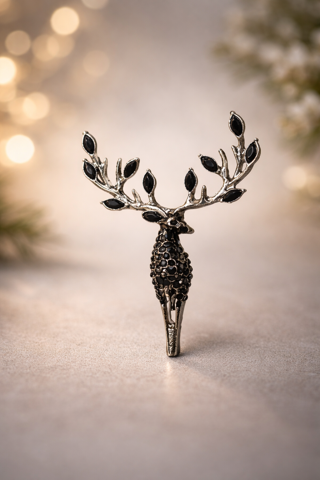 Noir Stag Regal Brooch