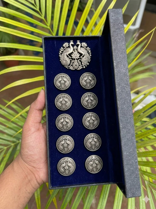 Mayur Royale Heritage Brooch & Button Set