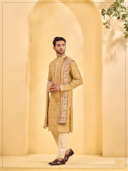 Gilded Linen: Mustard Royalty Ensemble