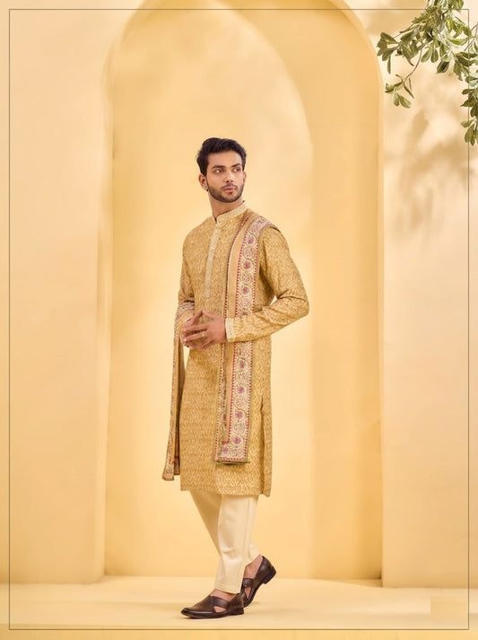 Gilded Linen: Mustard Royalty Ensemble