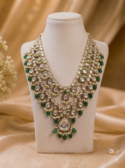 Royal Emerald Kundan Groom Mala