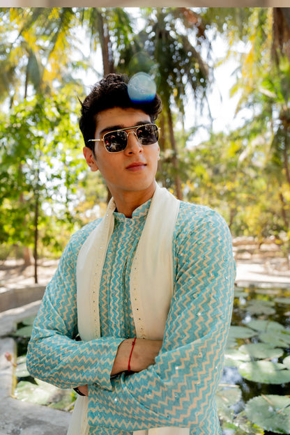 Neel Rajvansh Tussar Silk Kurta Set