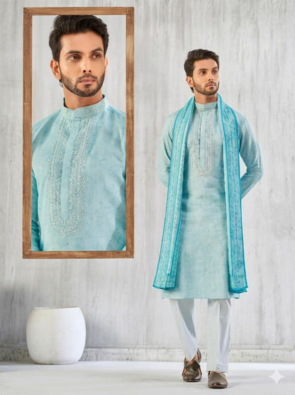 The Ice Blue Breeze Kurta Set