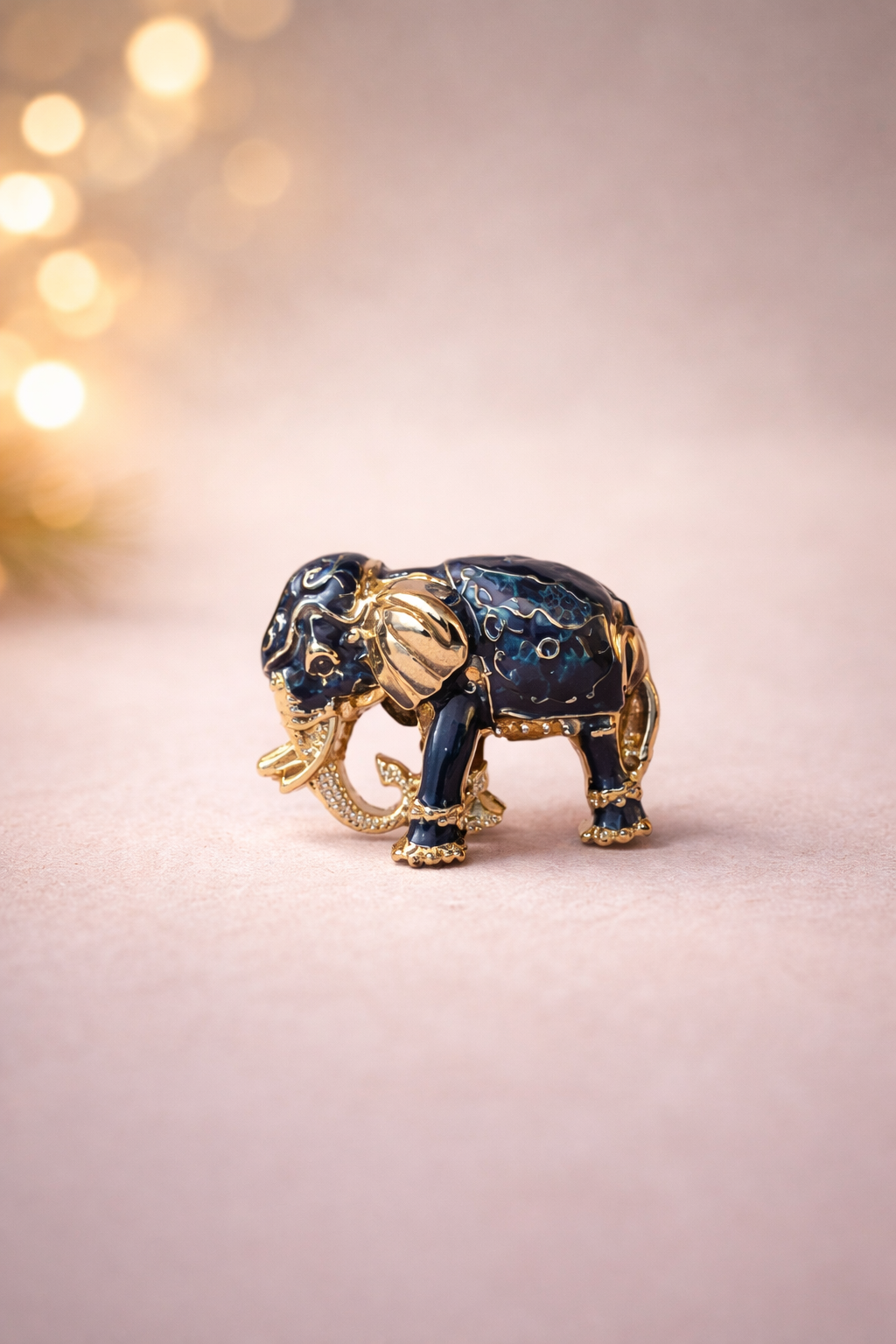 Royal Indigo Elephant Brooch
