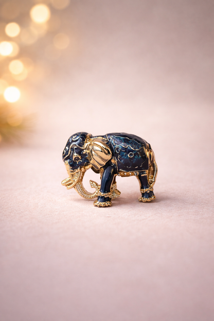 Royal Indigo Elephant Brooch