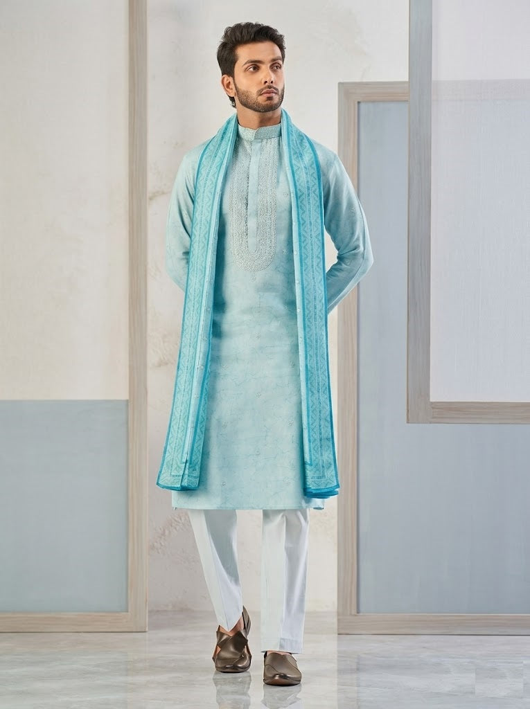 The Ice Blue Breeze Kurta Set