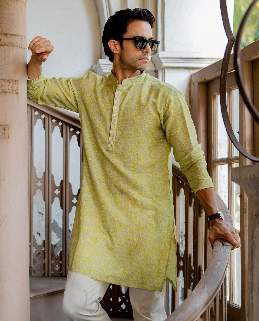 Olive Royale Linen Silk Kurta Set