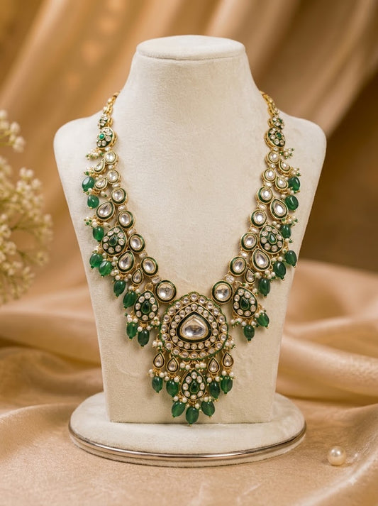 Emerald Heritage Kundan Groom Mala
