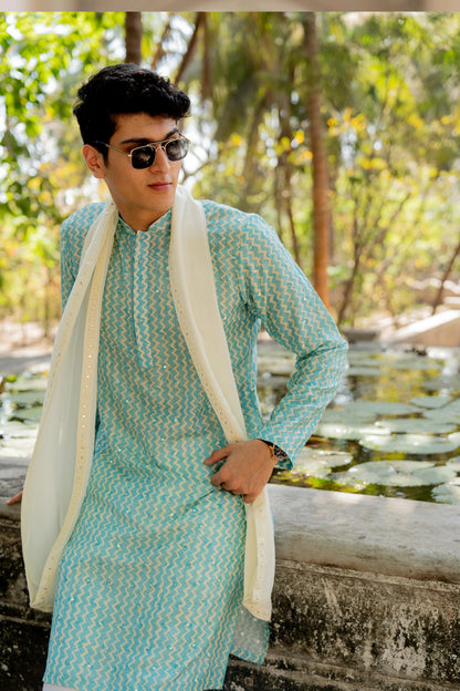 Neel Rajvansh Tussar Silk Kurta Set