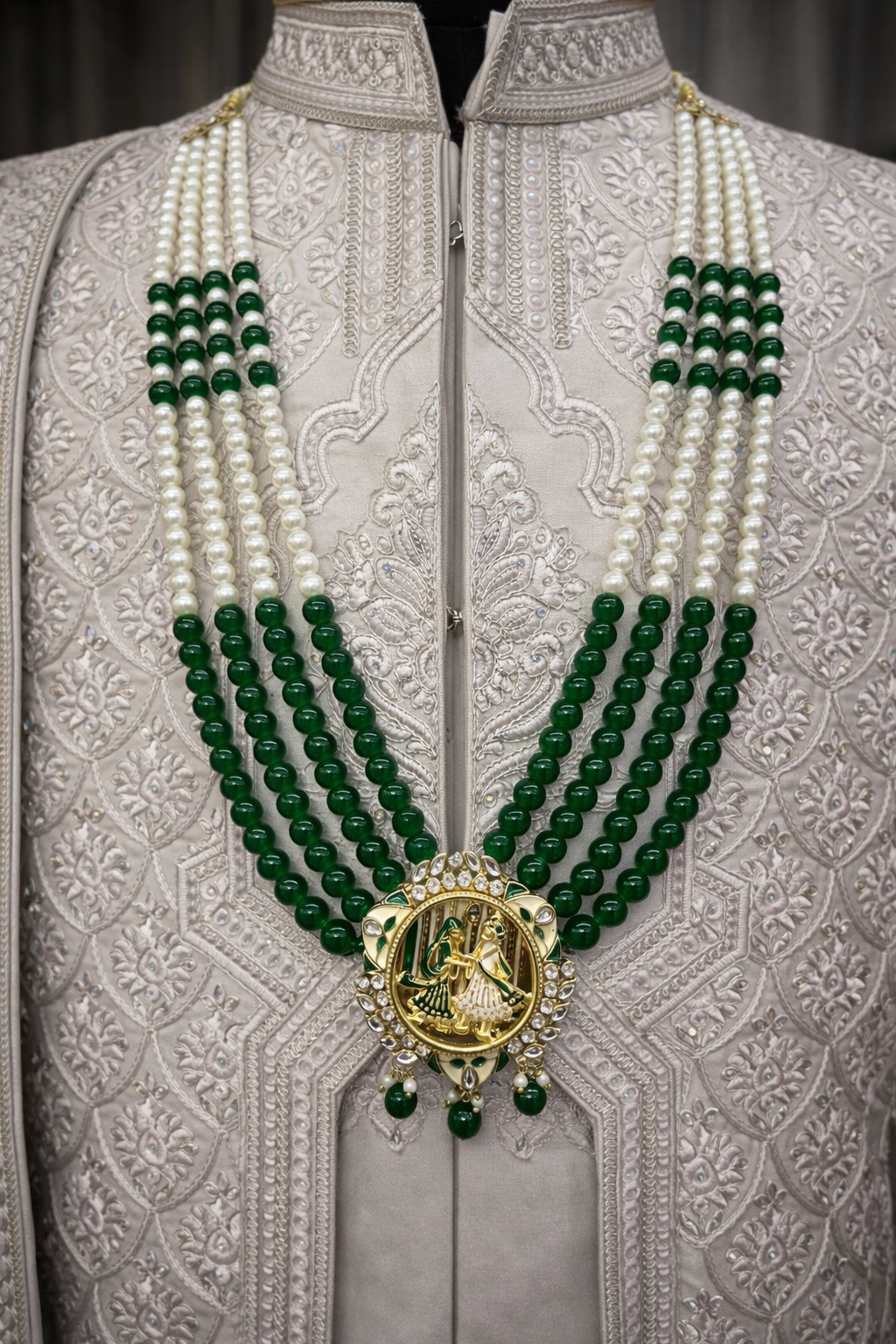 Radha Krishna Emerald Heritage Mala