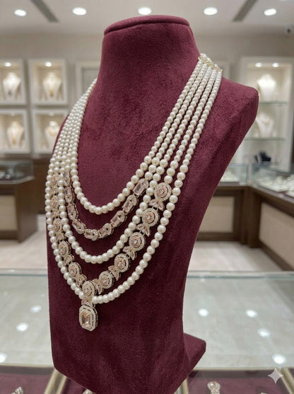 Shahi Moti Polki Layered Mala