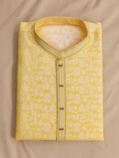 Sunshine Bandhani Embroidered Kurta Pant Set