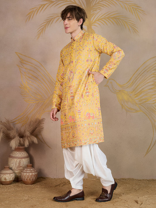 Sundarvan Mustard Heritage Kurta Set