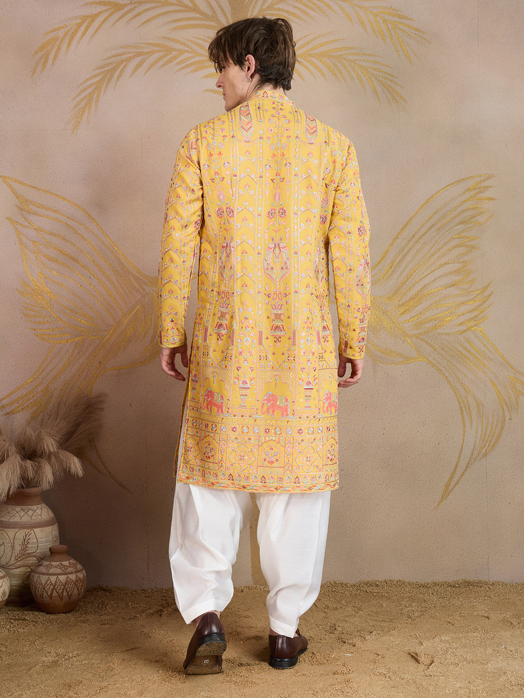 Sundarvan Mustard Heritage Kurta Set