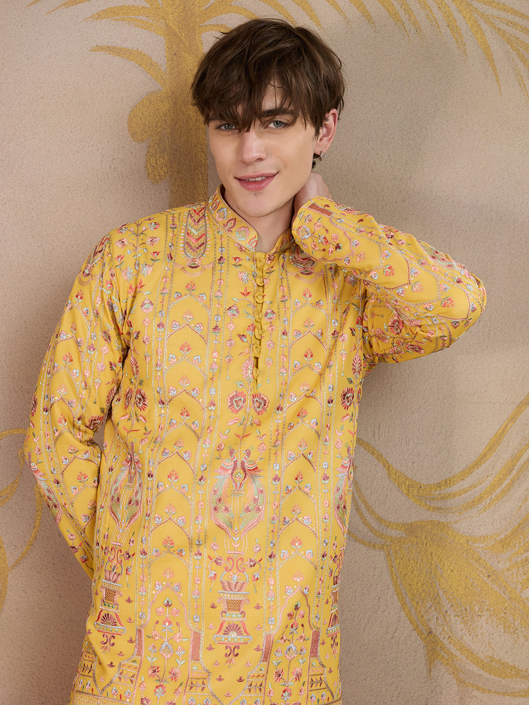 Sundarvan Mustard Heritage Kurta Set
