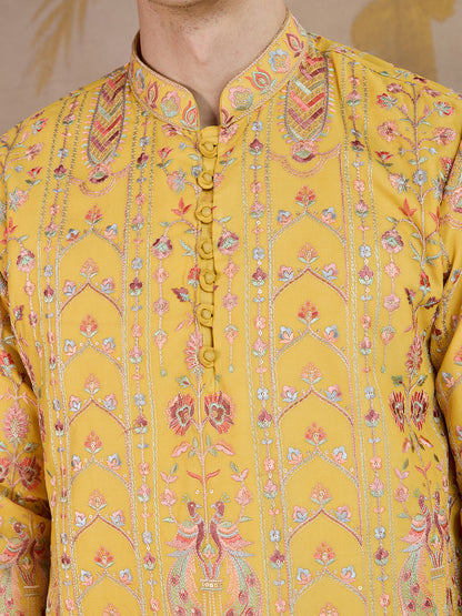 Sundarvan Mustard Heritage Kurta Set