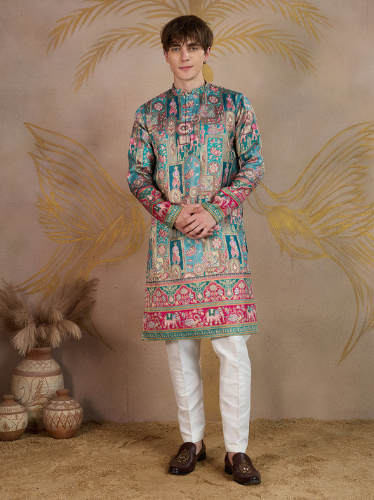 FIROZI SHAHI MANZAR JACQUARD DESIGNER KURTA SET