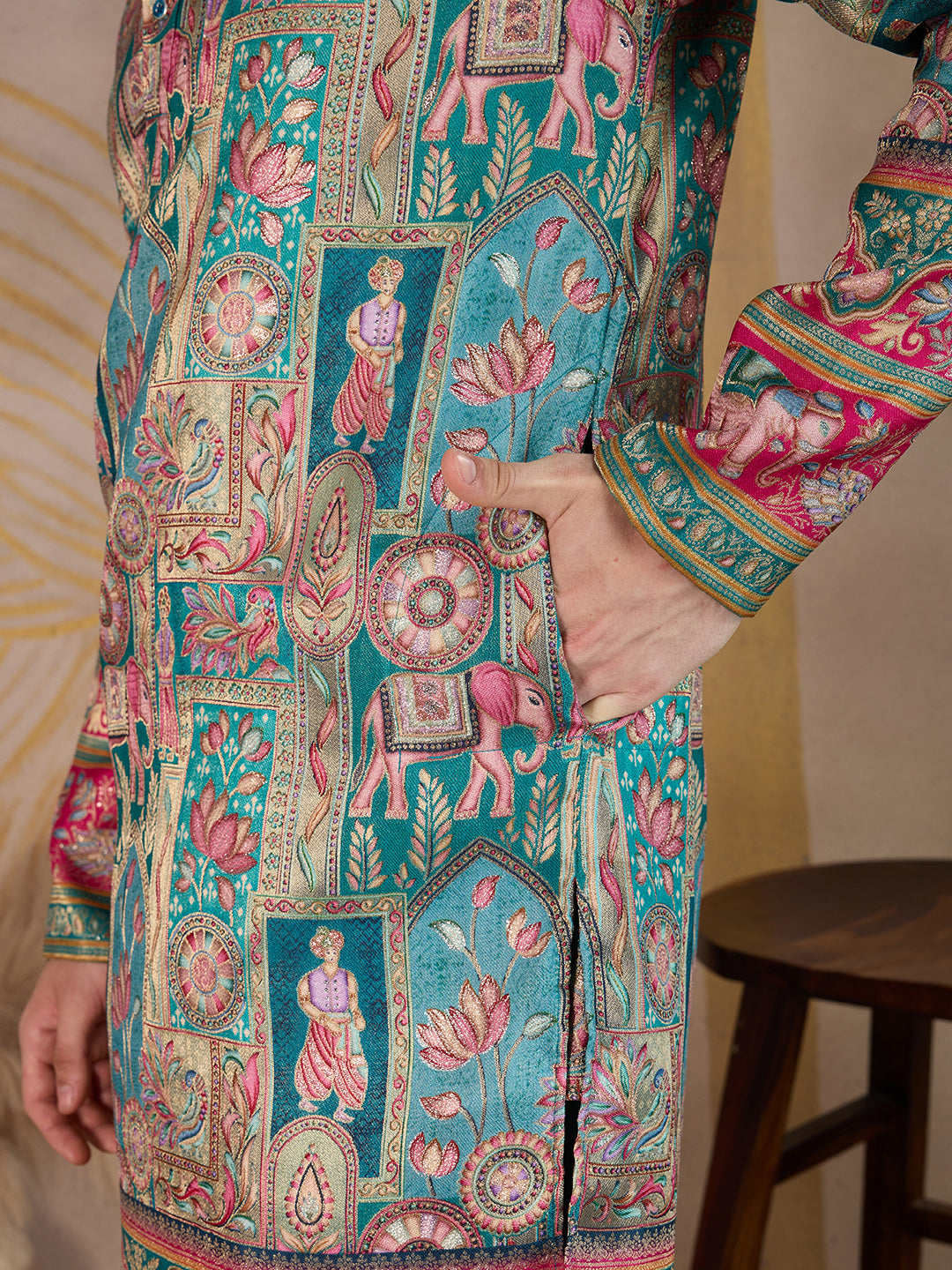 FIROZI SHAHI MANZAR JACQUARD DESIGNER KURTA SET