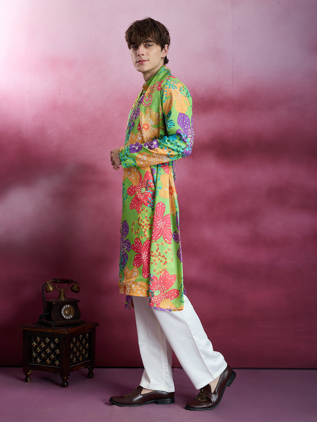 KELLY GREEN KURTA SET WITH PANT AND DUPATTA