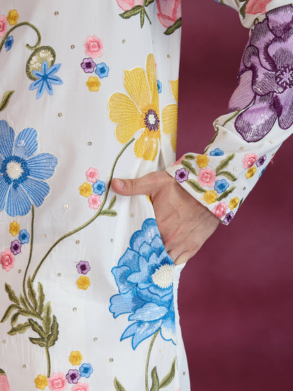 BLOOM AURA MULTICOLOR EMBROIDERY KURTA SET