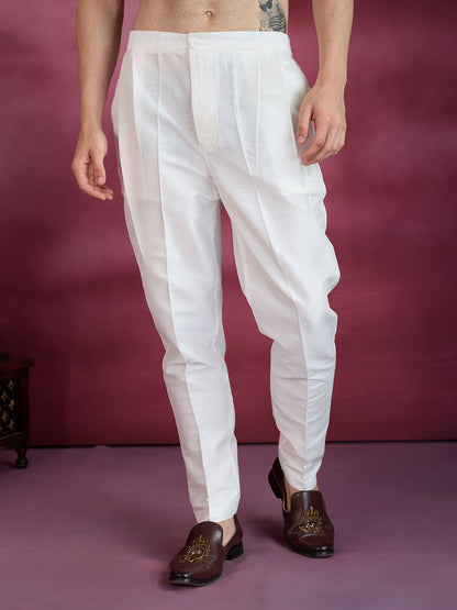 CLASSIC OFF WHITE FLORAL EMBROIDERED INDOWESTERN