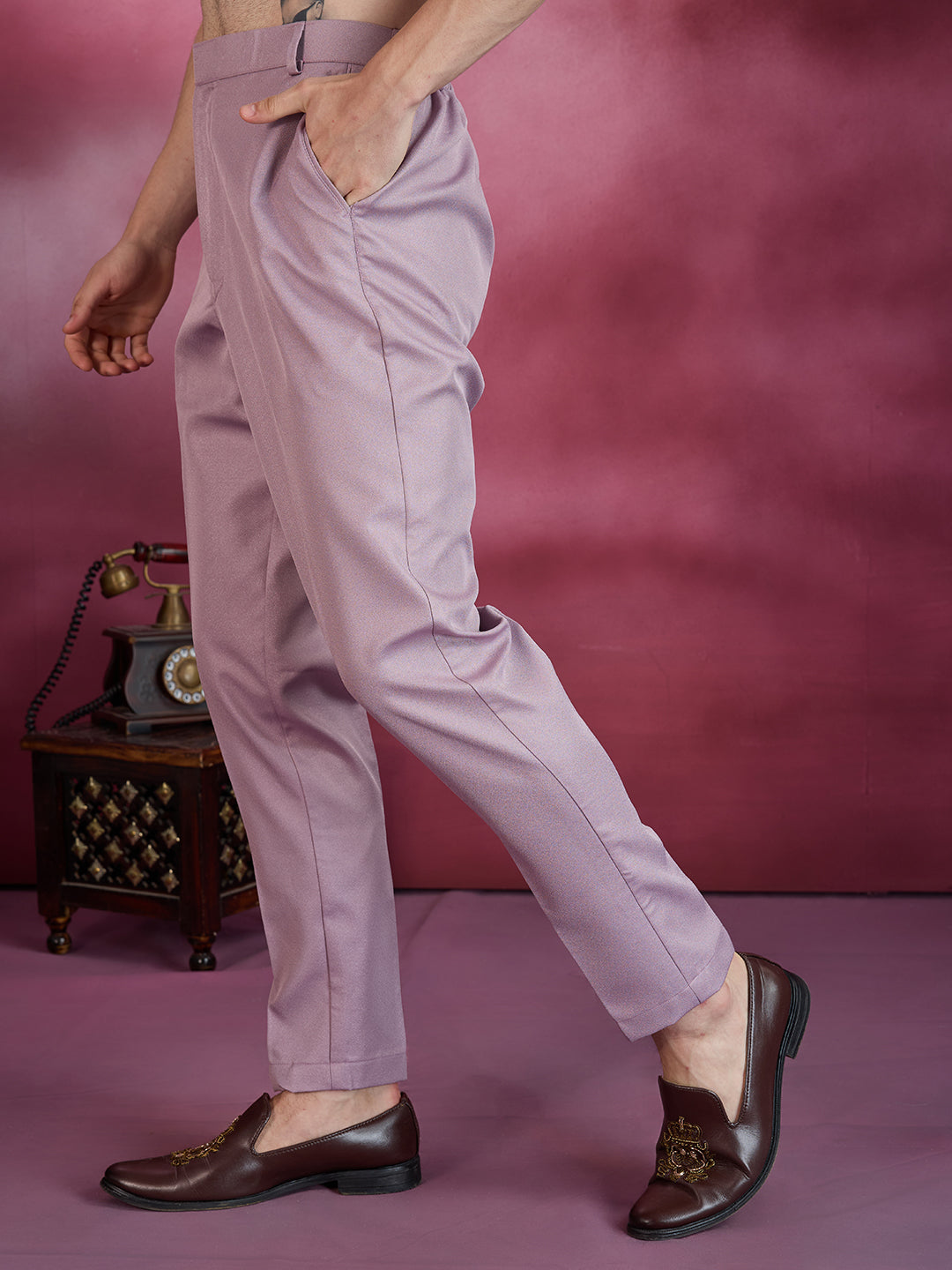 PASTEL LILAC EMBROIDERED INDO-WESTERN SET FOR MEN