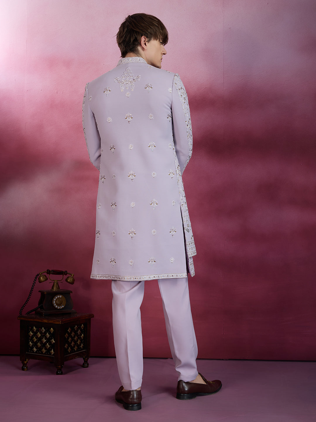LOVENDER EMBROIDERED INDO-WESTERN SET FOR MEN