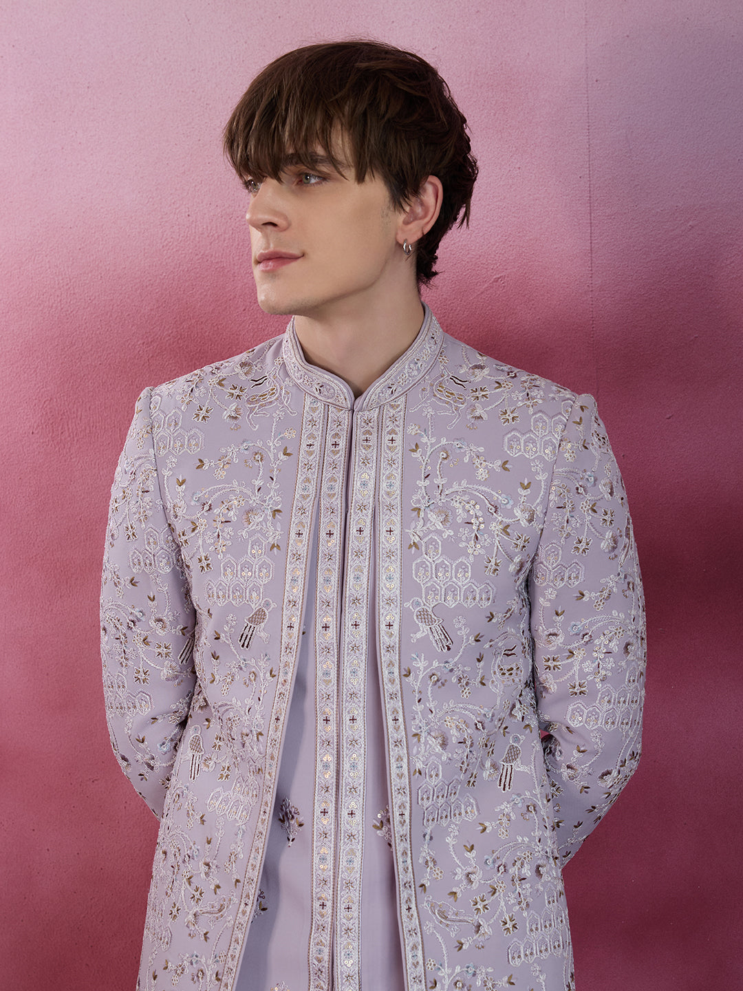 LOVENDER EMBROIDERED INDO-WESTERN SET FOR MEN